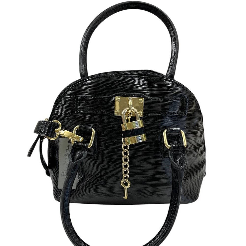 APT. 9 Beckett Mini Dome Black W/ Padlock and Key - Faux Leather- NWT